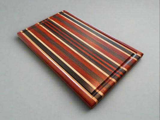 Exotic Book Match Edge Grain - 12.5” x 20.25” x 1” - Paduk, White Maple, Wenge, Walnut