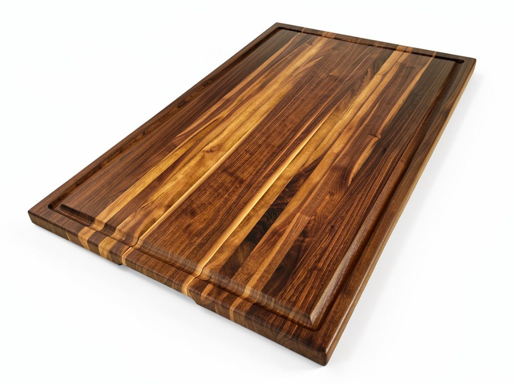 Large Walnut Edge Grain Brisket Board with Juice Groove - 18” x 30” x 1”