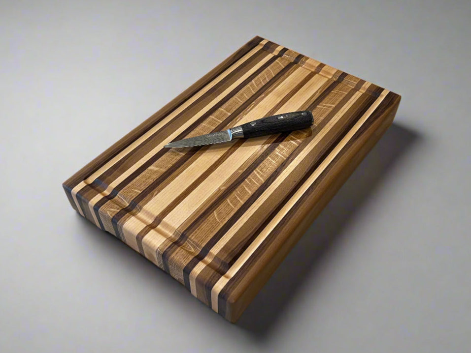 Book-Matched Edge Grain Block with Thin Stripes - 10.25” x 16” x 2”