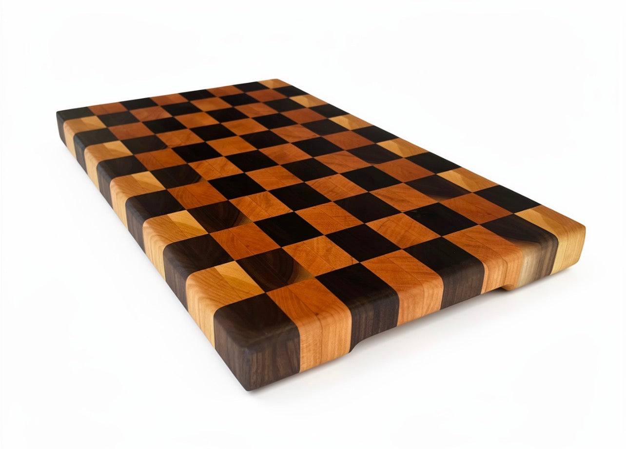 Checkered End Grain Cutting Board - 10.25” x 17” x 1.25”