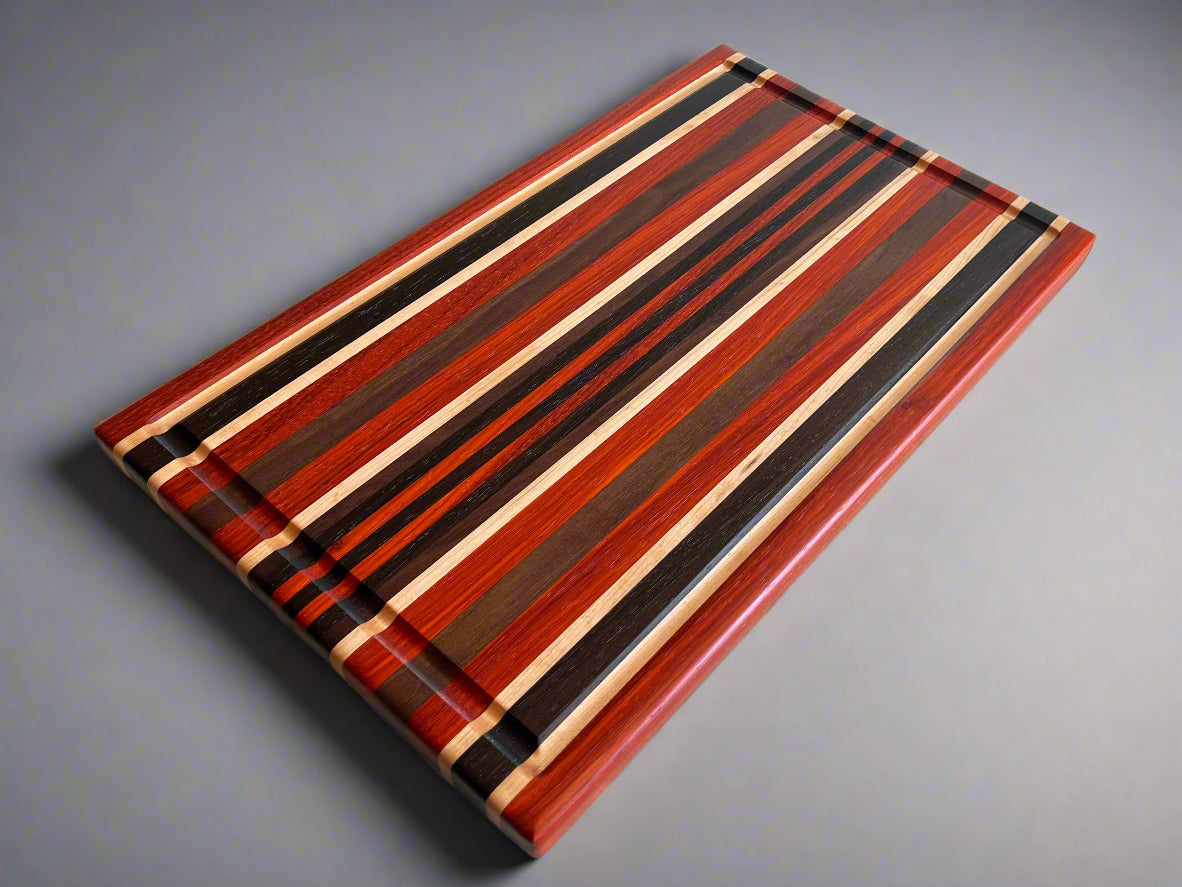 Exotic Book Match Edge Grain - 12.5” x 20.25” x 1” - Paduk, White Maple, Wenge, Walnut