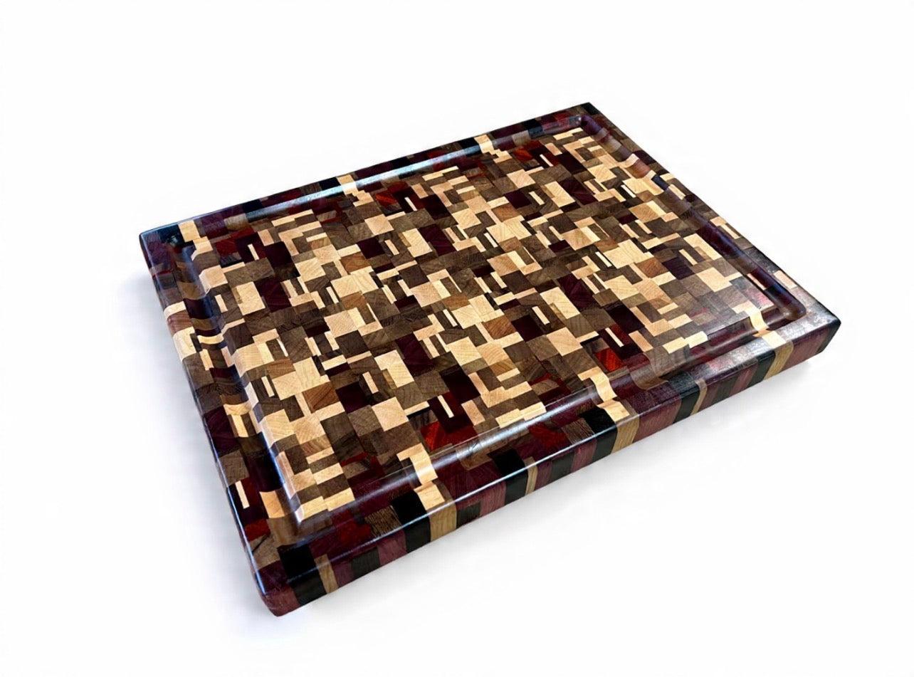 Chaotic End Grain Cutting Board - 16.5” x 12.5” x 1.375”