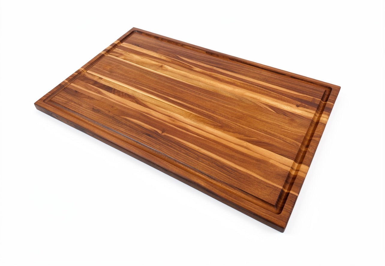 Large Walnut Edge Grain Brisket Board with Juice Groove - 18” x 30” x 1”