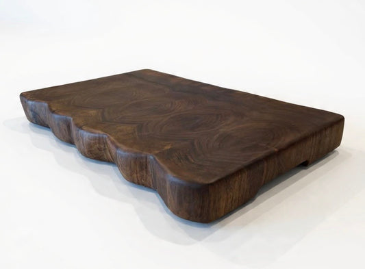 Black Walnut Live Edge Slab to End Grain Butcher Block - 14” x 22” x 2.5”