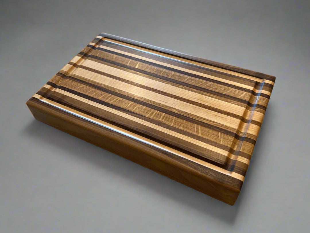 Book-Matched Edge Grain Block with Thin Stripes - 10.25” x 16” x 2”