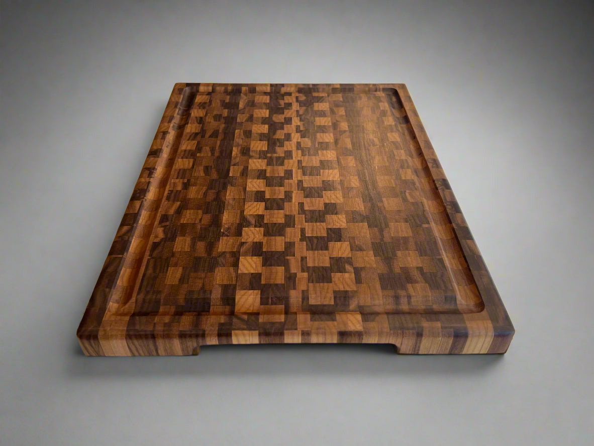 Chaotic End Grain Walnut Cutting Board - 11-3/8” x 15-1/8” x 1”