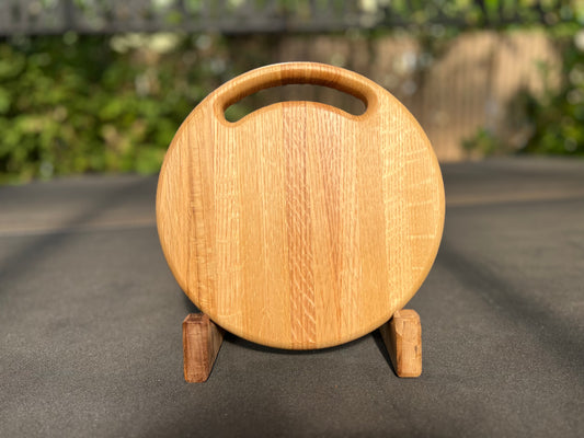 Round White Oak Cheese Board With Handle