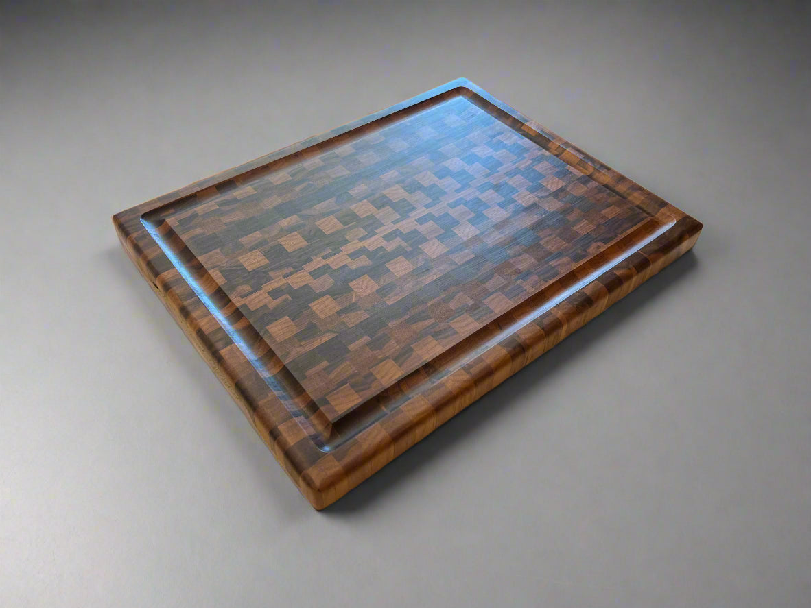 Chaotic End Grain Walnut Cutting Board - 11-3/8” x 15-1/8” x 1”