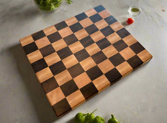 Custom checkered cutting board for the Boatwrights