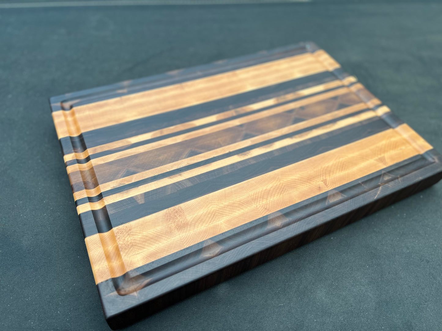 Walnut End Grain Block w/ Maple Stripes - 14” x 20” x 1.875”