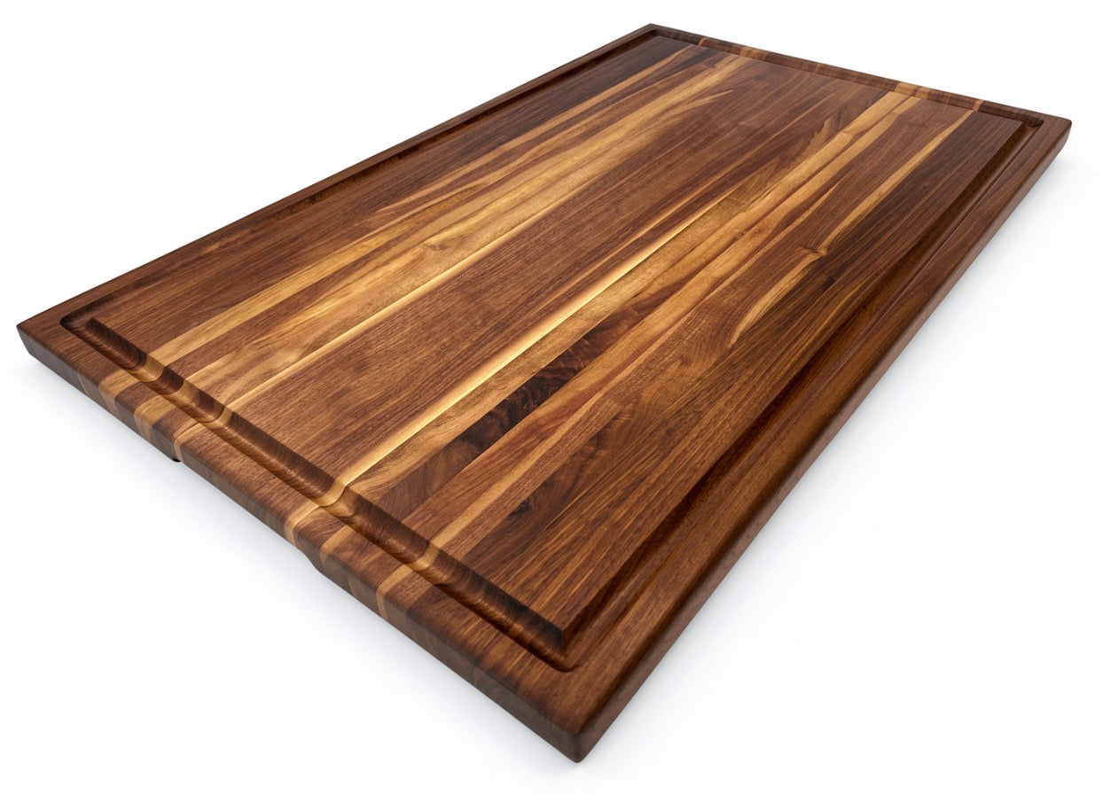Large Walnut Edge Grain Brisket Board with Juice Groove - 18” x 30” x 1”