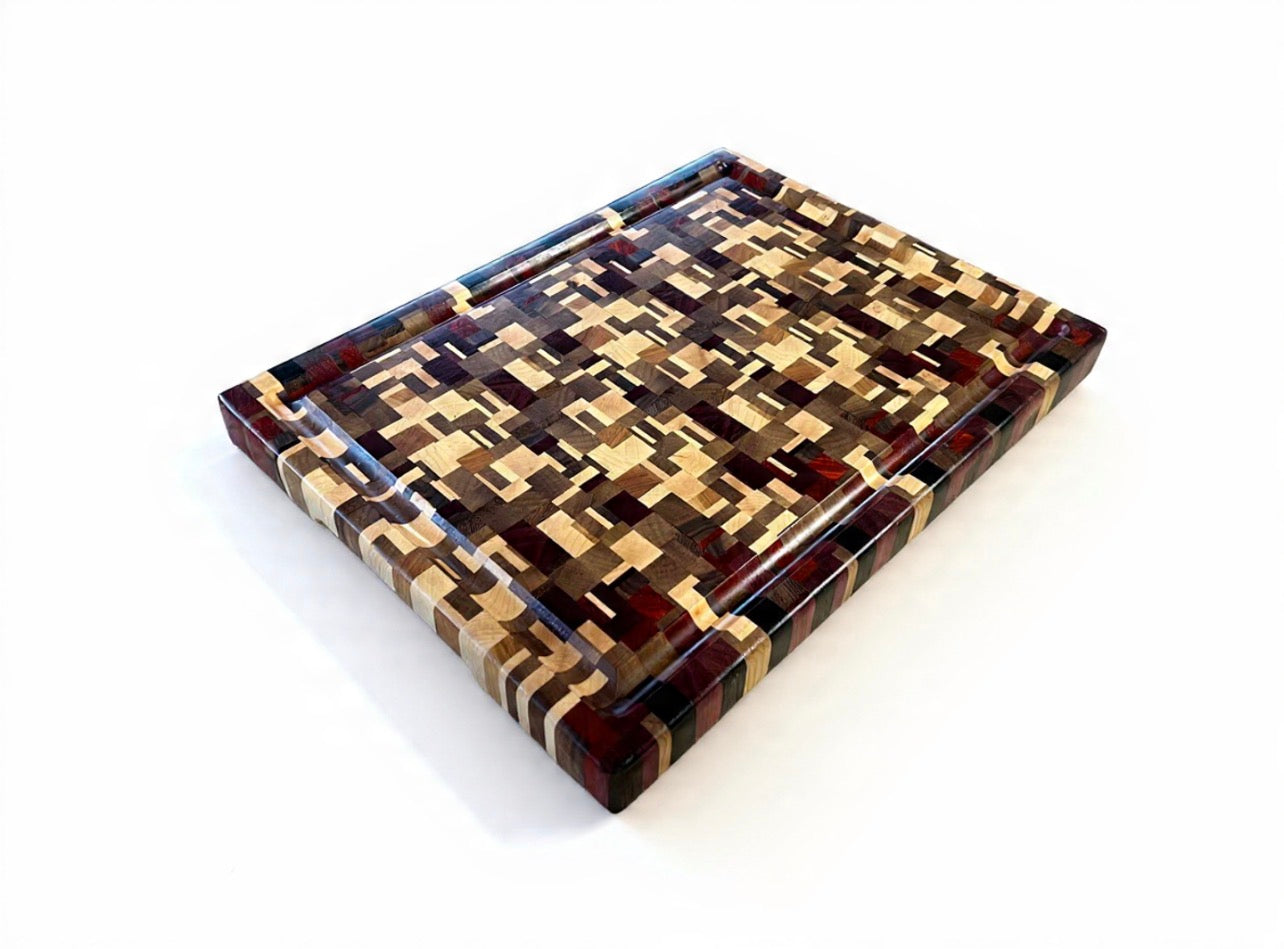 Chaotic End Grain Cutting Board - 16.5” x 12.5” x 1.375”