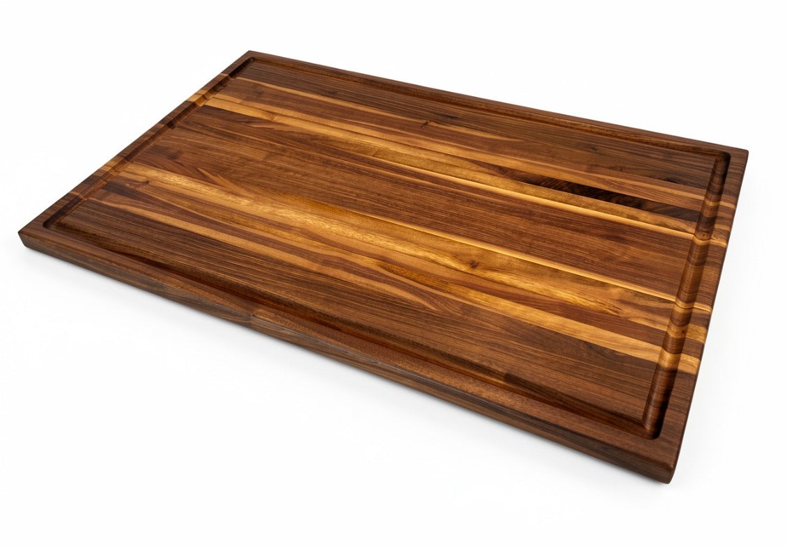 Large Walnut Edge Grain Brisket Board with Juice Groove - 18” x 30” x 1”