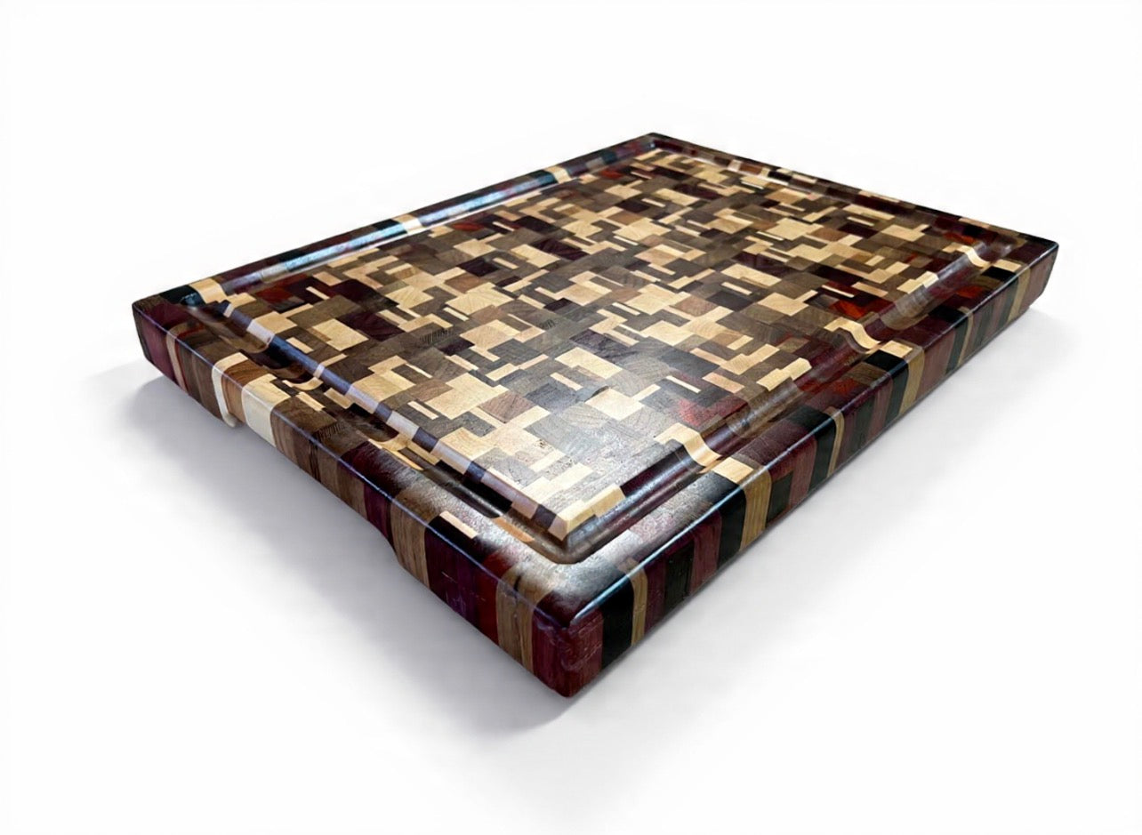 Chaotic End Grain Cutting Board - 16.5” x 12.5” x 1.375”