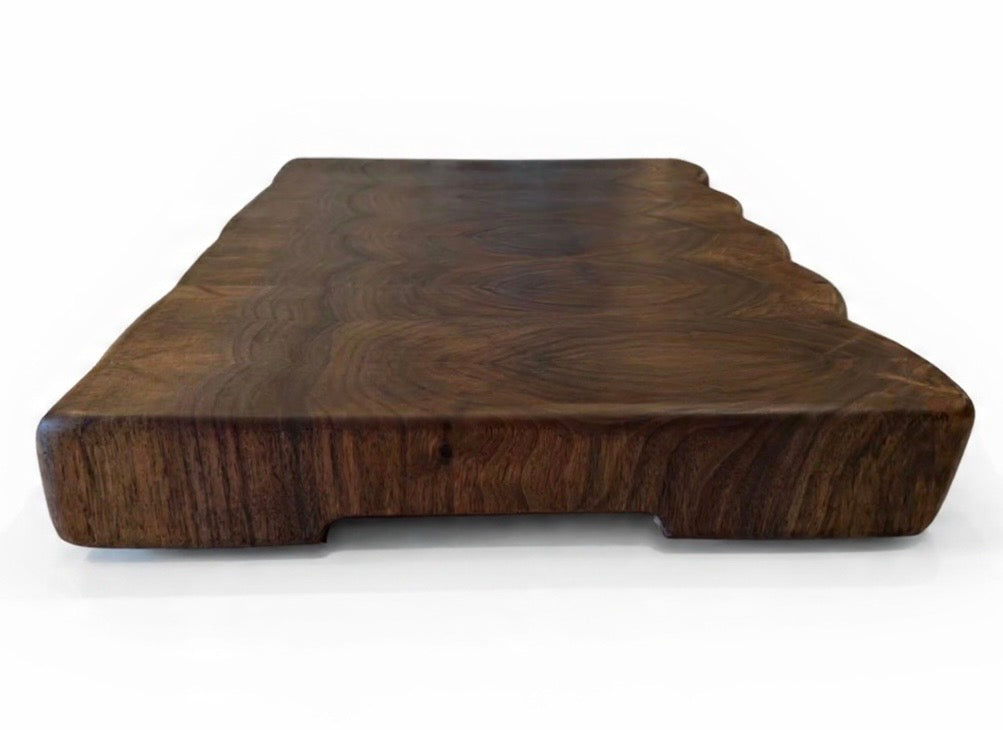 Black Walnut Live Edge Slab to End Grain Butcher Block - 14” x 22” x 2.5”