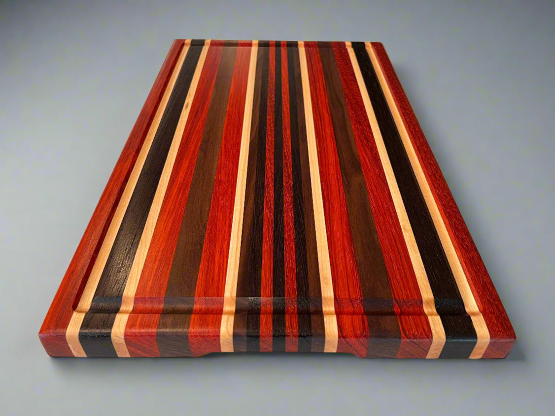 Exotic Book Match Edge Grain - 12.5” x 20.25” x 1” - Paduk, White Maple, Wenge, Walnut