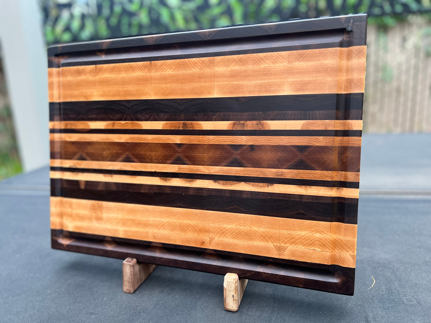 Walnut End Grain Block w/ Maple Stripes - 14” x 20” x 1.875”