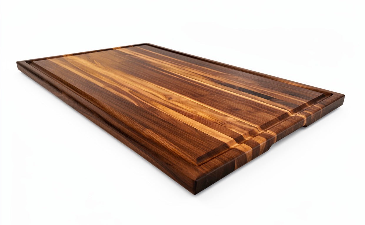 Large Walnut Edge Grain Brisket Board with Juice Groove - 18” x 30” x 1”